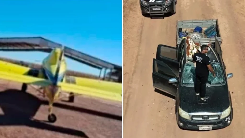 Avião colide com caminhonete em fazenda no Mato Grosso; entenda