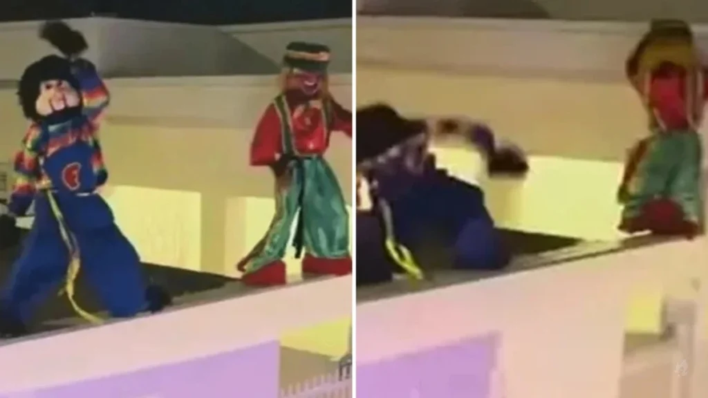 Vídeo: Fofão da Carreta Furacão cai sobre telhado durante apresentação