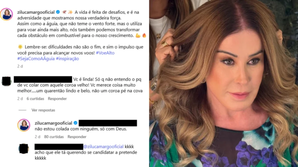 Zilu rebate seguidor que criticou romance com coroa pé na cova: Não estou colada
