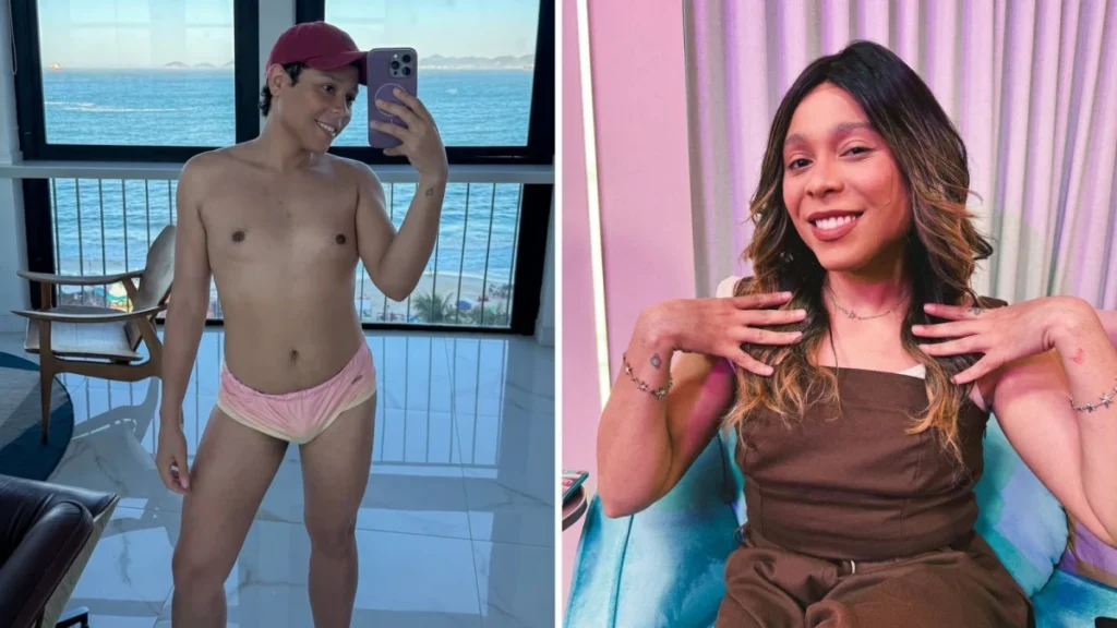 Blogueirinha posa “desmontada” e curte praia com sunga colorida