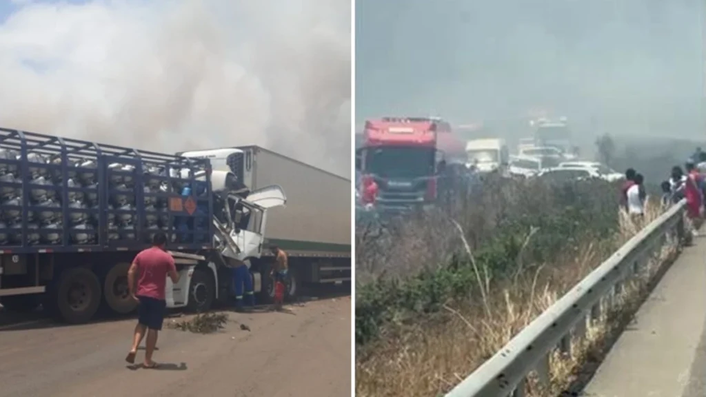 Vídeo: Acidente grave envolvendo mais de 10 veículos de carga e de passeio na BR-135 no MA