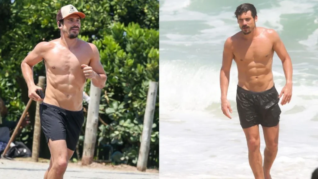 Nicolas Prattes aproveita dia de sol e se exercita em praia do Rio; veja