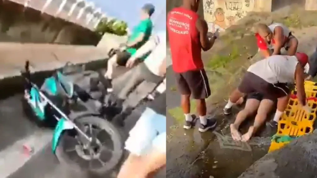 Três pessoas ficam feridas em acidente entre moto e carro no Rio