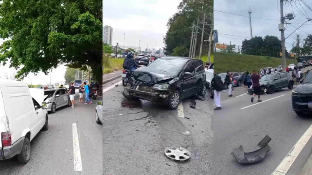 Ônibus “arrasta” carros e deixa feridos na Rodovia Raposo Tavares (SP)