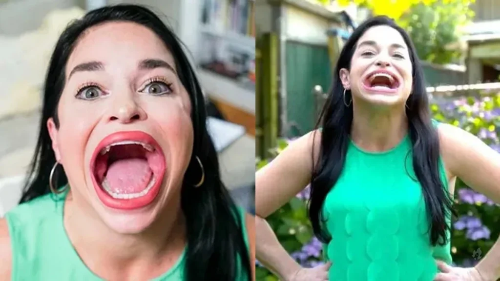 Vídeo: Mulher com boca fora do comum viraliza e deixa seguidores perplexos