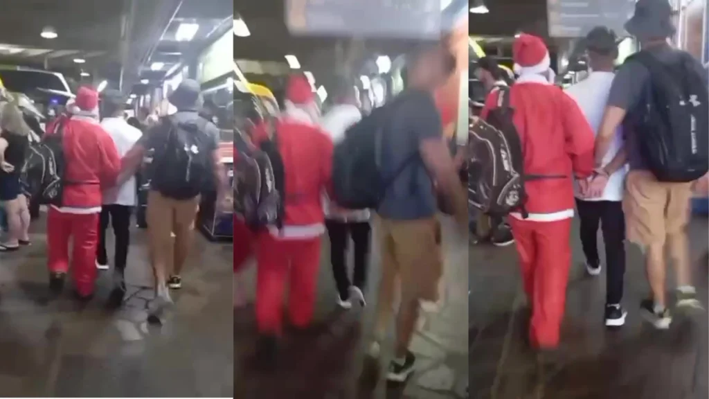 Vídeo: Policial disfarçado de Papai Noel prende homem foragido no RS