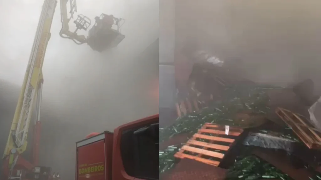Incêndio atinge fábrica de vidros e já dura mais de 10 horas no Rio