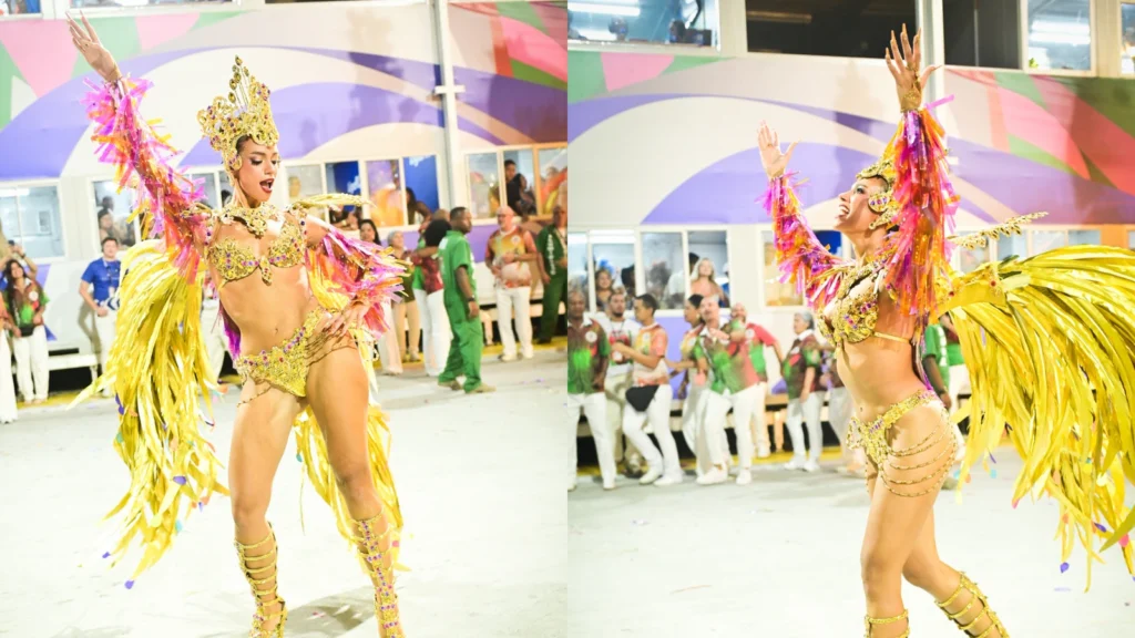 Alane Dias usou fantasia feita de garrafas PET para desfile; veja fotos