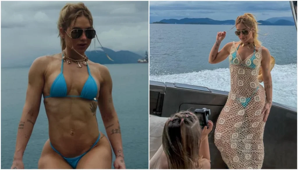 Maria Flor tira foto de Virginia em dia de barco; veja clique