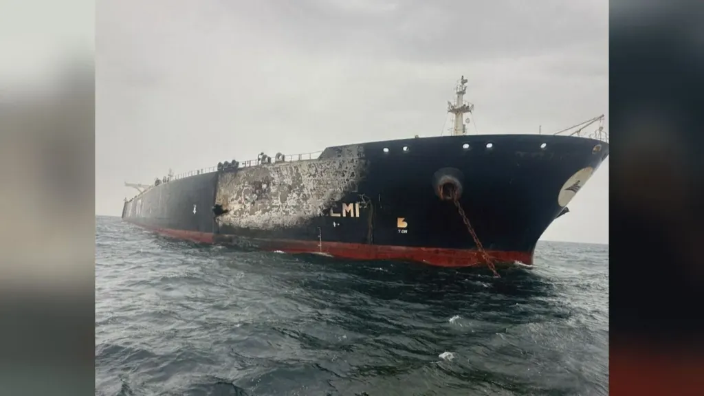 Kuwait divulga imagens de petroleiro atingido por ataque iraniano em Dubai