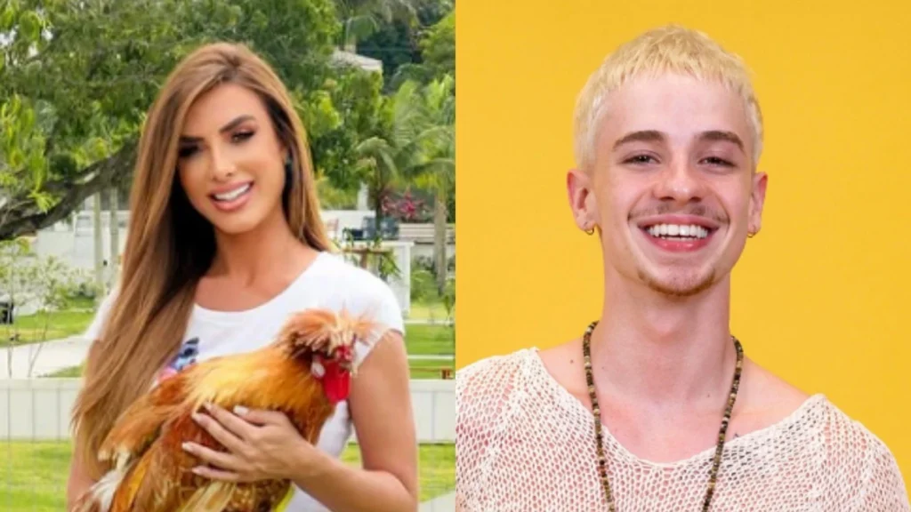 Nicole Bahls dá nome de Juliano Floss a peru de sua fazenda