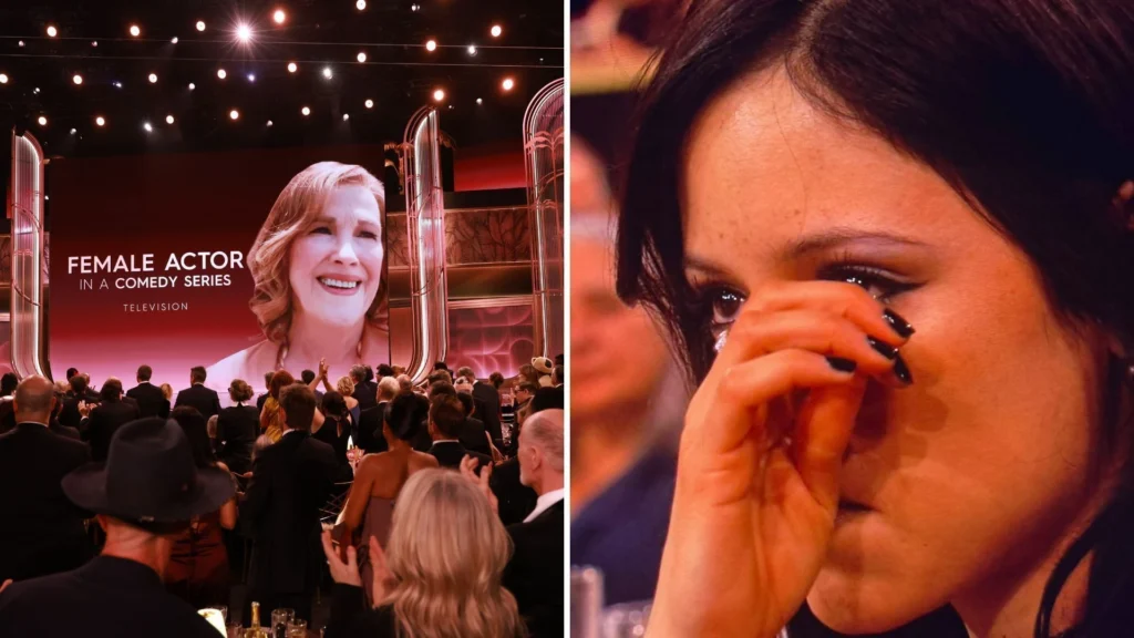 Jenna Ortega cai no choro com vitória de Catherine Ohara no Actors Awards