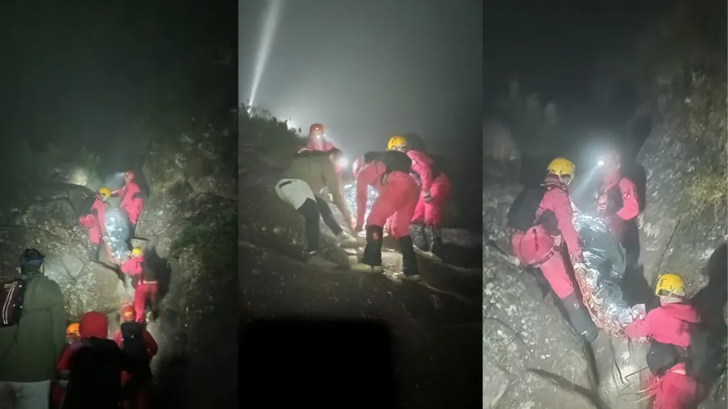 Mulher é resgatada após queda em trilha no Morro do Anhangava (PR)