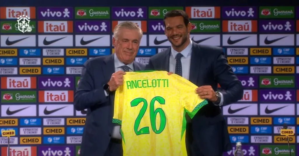 Samir Xaud aponta prazo para renovação de Ancelotti com a CBF; veja