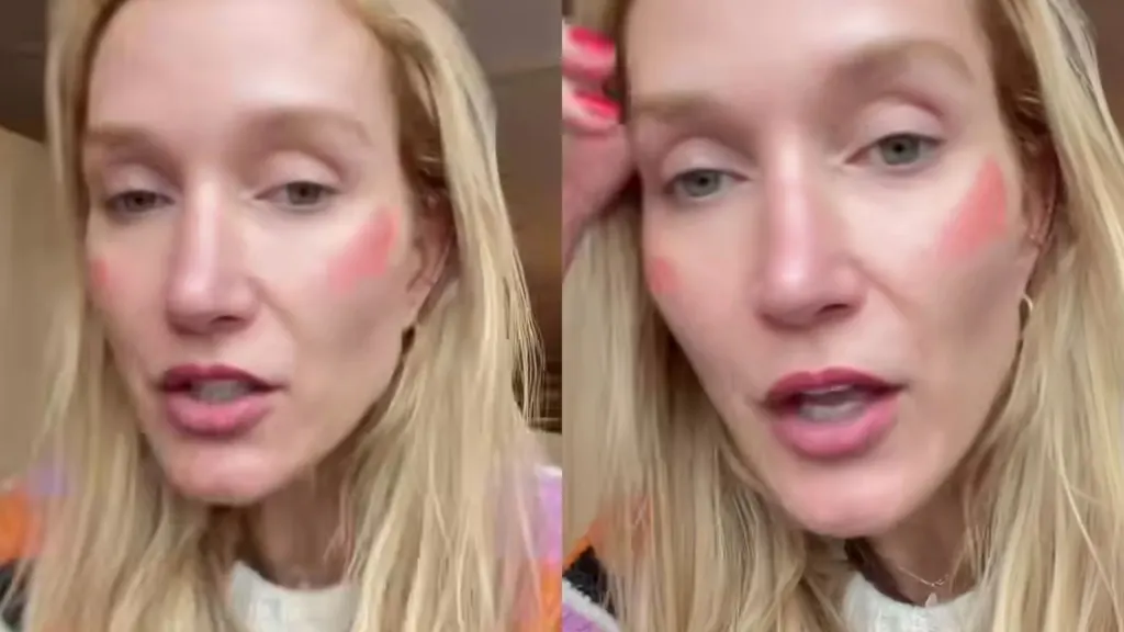 Gábi Morais, ex-Pugliesi, nota que passou horas na rua sem espalhar blush
